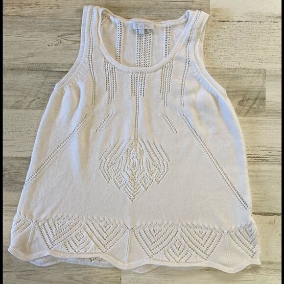 White Sleeveless Knit sweater Medium - Picture 6 of 6